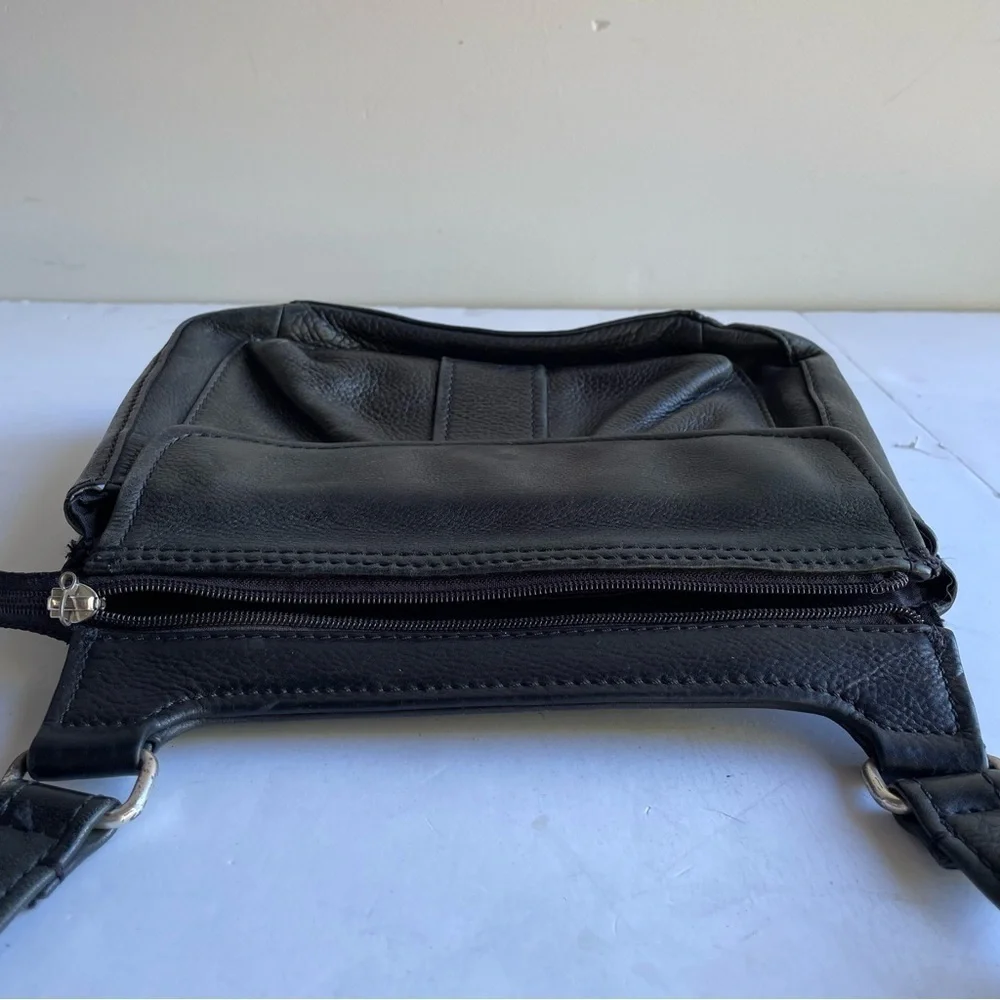 FOSSIL Purse Classic Black Vintage Pebbled Leather Crossbody Shoulder Bag 75082 - Picture 5 of 15
